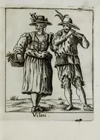 An illustration from Il carnevale italiano mascherato : que si veggono in figura varie inuentione de capritii (1642)
