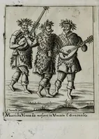 An illustration from Il carnevale italiano mascherato : que si veggono in figura varie inuentione de capritii (1642)