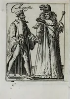 An illustration from Il carnevale italiano mascherato : que si veggono in figura varie inuentione de capritii (1642)