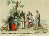 An illustration from Il costume antico e moderno, o, storia del governo, della milizia, della religione, delle arti, scienze ed usanze di tutti i popoli antichi e moderni, provata coi monumenti dell'antichità e rappresentata cogli analoghi disegni dal dottor Giulio Ferrario : America (1826)