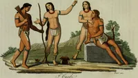 An illustration from Il costume antico e moderno, o, storia del governo, della milizia, della religione, delle arti, scienze ed usanze di tutti i popoli antichi e moderni, provata coi monumenti dell'antichità e rappresentata cogli analoghi disegni dal dottor Giulio Ferrario : America (1826)
