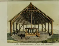 An illustration from Il costume antico e moderno, o, storia del governo, della milizia, della religione, delle arti, scienze ed usanze di tutti i popoli antichi e moderni, provata coi monumenti dell'antichità e rappresentata cogli analoghi disegni dal dottor Giulio Ferrario : America (1826)