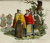 An illustration from Il costume antico e moderno, o, storia del governo, della milizia, della religione, delle arti, scienze ed usanze di tutti i popoli antichi e moderni, provata coi monumenti dell'antichità e rappresentata cogli analoghi disegni dal dottor Giulio Ferrario : America (1826)