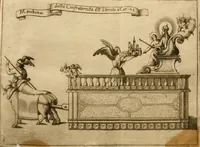An illustration from Il fuoco trionfante : racconto della traslatione della miracolo[s]a imagine detta la Mado[n]na del fuoco, protettrice della città di Forli : solenizzata da esse città sotto li XX. di ottobre M:D.C.XXXVI. (1637)