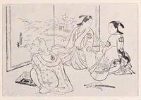 An illustration from Illustated catalogue of Japanese color prints : the famous collection of the late Alexis Rouart of Paris, France, together with a selection from the collection of the Vicomte de Sartiges, and a few prints from another Parisian collection (1922)