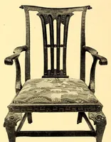 An illustration from Illustrated catalogue of old Chippendale, Sheraton and Hepplewhite furniture of great rarity and beauty : from the collections of Marsden J. Perry and Richard A. Canfield together with some Oriental porcelains and Barye Bronzes from Mr. Canfield's collection (1916)