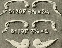 An illustration from Illustrated catalogue of period ornaments cast in composition and wood fibre for woodwork-furniture (1900)