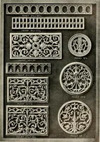 An illustration from Illustrated catalogue of period ornaments cast in composition and wood fibre for woodwork-furniture (1900)