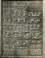 An illustration from Illustrated catalogue of period ornaments cast in composition and wood fibre for woodwork-furniture (1900)