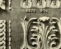 An illustration from Illustrated catalogue of period ornaments cast in composition and wood fibre for woodwork-furniture (1900)