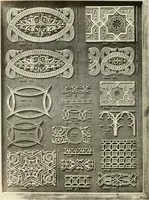 An illustration from Illustrated catalogue of period ornaments cast in composition and wood fibre for woodwork-furniture (1900)