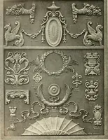 An illustration from Illustrated catalogue of period ornaments cast in composition and wood fibre for woodwork-furniture (1900)