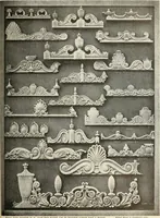An illustration from Illustrated catalogue of period ornaments cast in composition and wood fibre for woodwork-furniture (1900)