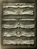 An illustration from Illustrated catalogue of period ornaments cast in composition and wood fibre for woodwork-furniture (1900)