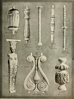 An illustration from Illustrated catalogue of period ornaments cast in composition and wood fibre for woodwork-furniture (1900)