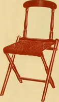 An illustration from Illustrated catalogue...of canvas seat, slat seat, veneer seat, carpet seat and plush seat folding chairs for campers', caterers', undertakers', societies', church or hall use / (1896)