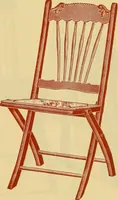 An illustration from Illustrated catalogue...of canvas seat, slat seat, veneer seat, carpet seat and plush seat folding chairs for campers', caterers', undertakers', societies', church or hall use / (1896)