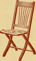 An illustration from Illustrated catalogue...of canvas seat, slat seat, veneer seat, carpet seat and plush seat folding chairs for campers', caterers', undertakers', societies', church or hall use / (1896)