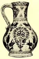 An illustration from Illustrated Catalogue of Graeco-Roman, Rakka, Persian, Hispanomoresque Faiences, Italian Majolicas, Persian and Indian Miniatures and Rugs, Egyptian, ptolemaic, Sidonian, Roman and Arabic Glass, Greek and Roman Bronzes and Other Objects of Rarity : belonging to the Experts Messrs. Kouchakji Freres, New York (1918)