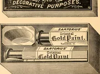 An illustration from Illustrated catalogue and price list of artists' materials, gold points, bronze powders, metallics, metal leaf, (1897)