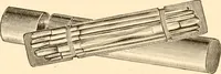 An illustration from Illustrated catalogue and price list of artists' materials, gold points, bronze powders, metallics, metal leaf, (1897)