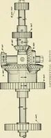 An illustration from Illustrated catalogue of cotton machinery built by Howard & Bullough American Machine Company, Ltd., Pawtucket, R.I., U.S.A. : opening, picking, carding, drawing, roving, spinning, twisting and winding machinery : warpers and slashers : containing also floor spaces, speeds, productions, gearing diagrams, useful tables and other information (1909)