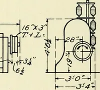 An illustration from Illustrated catalogue of cotton machinery built by Howard & Bullough American Machine Company, Ltd., Pawtucket, R.I., U.S.A. : opening, picking, carding, drawing, roving, spinning, twisting and winding machinery : warpers and slashers : containing also floor spaces, speeds, productions, gearing diagrams, useful tables and other information (1909)