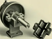 An illustration from Illustrated catalogue of cotton machinery built by Howard & Bullough American Machine Company, Ltd., Pawtucket, R.I., U.S.A. : opening, picking, carding, drawing, roving, spinning, twisting and winding machinery : warpers and slashers : containing also floor spaces, speeds, productions, gearing diagrams, useful tables and other information (1909)