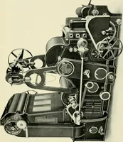 An illustration from Illustrated catalogue of cotton machinery built by Howard & Bullough American Machine Company, Ltd., Pawtucket, R.I., U.S.A. : opening, picking, carding, drawing, roving, spinning, twisting and winding machinery : warpers and slashers : containing also floor spaces, speeds, productions, gearing diagrams, useful tables and other information (1909)