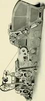 An illustration from Illustrated catalogue of cotton machinery built by Howard & Bullough American Machine Company, Ltd., Pawtucket, R.I., U.S.A. : opening, picking, carding, drawing, roving, spinning, twisting and winding machinery : warpers and slashers : containing also floor spaces, speeds, productions, gearing diagrams, useful tables and other information (1909)