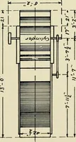 An illustration from Illustrated catalogue of cotton machinery built by Howard & Bullough American Machine Company, Ltd., Pawtucket, R.I., U.S.A. : opening, picking, carding, drawing, roving, spinning, twisting and winding machinery : warpers and slashers : containing also floor spaces, speeds, productions, gearing diagrams, useful tables and other information (1909)