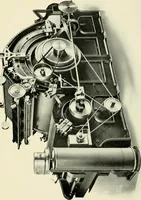 An illustration from Illustrated catalogue of cotton machinery built by Howard & Bullough American Machine Company, Ltd., Pawtucket, R.I., U.S.A. : opening, picking, carding, drawing, roving, spinning, twisting and winding machinery : warpers and slashers : containing also floor spaces, speeds, productions, gearing diagrams, useful tables and other information (1909)