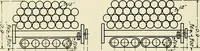 An illustration from Illustrated catalogue of cotton machinery built by Howard & Bullough American Machine Company, Ltd., Pawtucket, R.I., U.S.A. : opening, picking, carding, drawing, roving, spinning, twisting and winding machinery : warpers and slashers : containing also floor spaces, speeds, productions, gearing diagrams, useful tables and other information (1909)