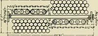 An illustration from Illustrated catalogue of cotton machinery built by Howard & Bullough American Machine Company, Ltd., Pawtucket, R.I., U.S.A. : opening, picking, carding, drawing, roving, spinning, twisting and winding machinery : warpers and slashers : containing also floor spaces, speeds, productions, gearing diagrams, useful tables and other information (1909)