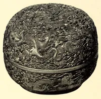 An illustration from Illustrated catalogue of an important collection of ancient Chinese art treasures comprising direct importations and rare specimens from the J. Pierpont Morgan and other famous collections : being the property of the Japanese connoisseur and expert Mr. Kano Oshima (1918)