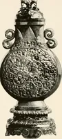 An illustration from Illustrated catalogue of the remarkable collection of ancient Chinese bronzes, beautiful old porcelains, amber and stone carvings, sumptuous eighteenth century brocades, interesting old paintings on glas and fine old carpets, rugs and furniture, from ancient palaces and temples of China comprising the private collection of a Chinese nobleman of Tien-Tsin (1914)
