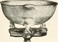 An illustration from Illustrated catalogue of the remarkable collection of ancient Chinese bronzes, beautiful old porcelains, amber and stone carvings, sumptuous eighteenth century brocades, interesting old paintings on glas and fine old carpets, rugs and furniture, from ancient palaces and temples of China comprising the private collection of a Chinese nobleman of Tien-Tsin (1914)