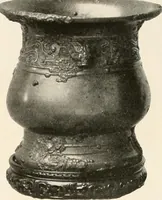 An illustration from Illustrated catalogue of the remarkable collection of ancient Chinese bronzes, beautiful old porcelains, amber and stone carvings, sumptuous eighteenth century brocades, interesting old paintings on glas and fine old carpets, rugs and furniture, from ancient palaces and temples of China comprising the private collection of a Chinese nobleman of Tien-Tsin (1914)