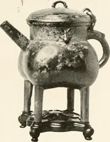 An illustration from Illustrated catalogue of the remarkable collection of ancient Chinese bronzes, beautiful old porcelains, amber and stone carvings, sumptuous eighteenth century brocades, interesting old paintings on glas and fine old carpets, rugs and furniture, from ancient palaces and temples of China comprising the private collection of a Chinese nobleman of Tien-Tsin (1914)