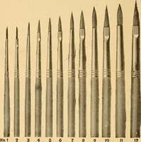 Picture 119 of 151 from Illustrated catalogue and price list of artists' materials, gold paint, bronze powders, metallics, metal leaf, &c. : colors and materials for china and glass painting ; colors and materials for oil, water color & pastel painting and drawing, &c. (1894), leaf 149