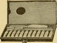 An illustration from Illustrated catalogue and price list of artists' materials, gold paint, bronze powders, metallics, metal leaf, &c. : colors and materials for china and glass painting ; colors and materials for oil, water color & pastel painting and drawing, &c. (1894)