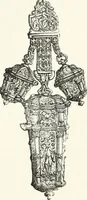 An illustration from An illustrated dictionary of words used in art and archaeology. Explaining terms frequently used in works on architecture, arms, bronzes, Christian art, colour, costume, decoration, devices, emblems, heraldry, lace, personal ornaments, pottery, painting, sculpture, &c., with their derivations (1883)