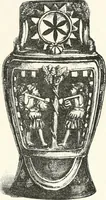 An illustration from An illustrated dictionary of words used in art and archaeology. Explaining terms frequently used in works on architecture, arms, bronzes, Christian art, colour, costume, decoration, devices, emblems, heraldry, lace, personal ornaments, pottery, painting, sculpture, &c., with their derivations (1883)