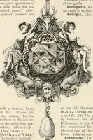 An illustration from An illustrated dictionary of words used in art and archaeology. Explaining terms frequently used in works on architecture, arms, bronzes, Christian art, colour, costume, decoration, devices, emblems, heraldry, lace, personal ornaments, pottery, painting, sculpture, &c, with their derivations (1883)