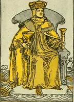 An illustration from The illustrated key to the tarot, the veil of divination, illustrating the greater and lesser arcana, embracing: The veil and its symbols. Secret tradition under the veil of divination. Art of tarot divination. Outer method of the oracles. The tarot in history. Inner symbolism. The greater keys (1918)
