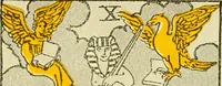 Picture 11 of 80 from The illustrated key to the tarot, the veil of divination, illustrating the greater and lesser arcana, embracing: The veil and its symbols. Secret tradition under the veil of divination. Art of tarot divination. Outer method of the oracles. The tarot in history. Inner symbolism. The greater keys (1918), leaf 62