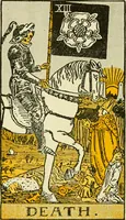 Picture 14 of 80 from The illustrated key to the tarot, the veil of divination, illustrating the greater and lesser arcana, embracing: The veil and its symbols. Secret tradition under the veil of divination. Art of tarot divination. Outer method of the oracles. The tarot in history. Inner symbolism. The greater keys (1918), leaf 68