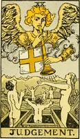 Picture 21 of 80 from The illustrated key to the tarot, the veil of divination, illustrating the greater and lesser arcana, embracing: The veil and its symbols. Secret tradition under the veil of divination. Art of tarot divination. Outer method of the oracles. The tarot in history. Inner symbolism. The greater keys (1918), leaf 82