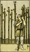 An illustration from The illustrated key to the tarot, the veil of divination, illustrating the greater and lesser arcana, embracing: The veil and its symbols. Secret tradition under the veil of divination. Art of tarot divination. Outer method of the oracles. The tarot in history. Inner symbolism. The greater keys (1918)