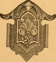 An illustration from Illustrated price list of patented artificial wood ornaments for furniture manufacturers, architects, builders, interior decorators, stair builders, car builders, organ manufacturers, steamboat builders, etc, etc. (1879)